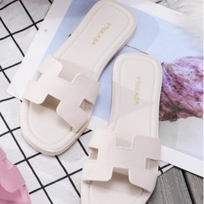 Sandal Slop H Wanita Jelly Import Mokaya (HPS-8856-PS) & 7168 Sandal Wanita Berkulitas-8856 - Putih