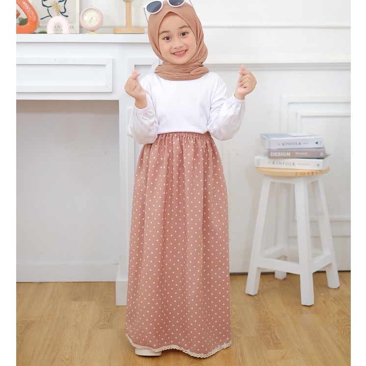 Rok Anak Renda Polkadot Premium 4-8Thn