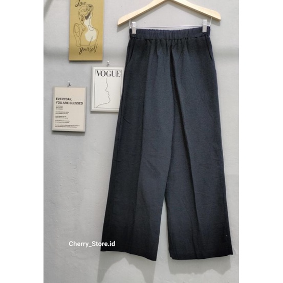 CHERRY_ celana kulot / celana Basic/ kulot pants bahan linen