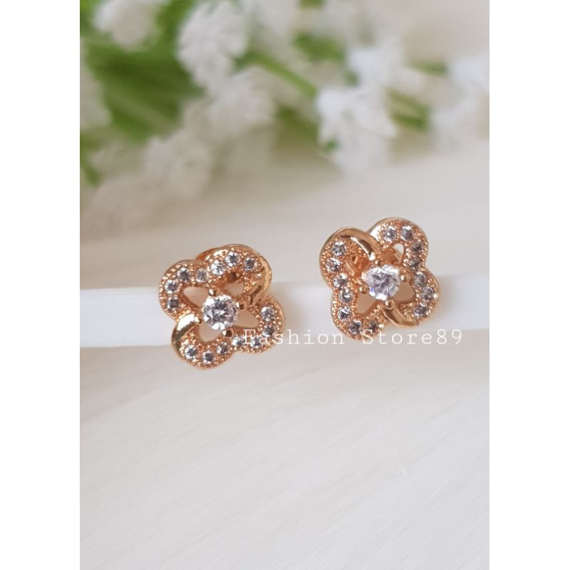 ready edisi terbatas anting bunga full permata anting tusuk import xuping bestseller