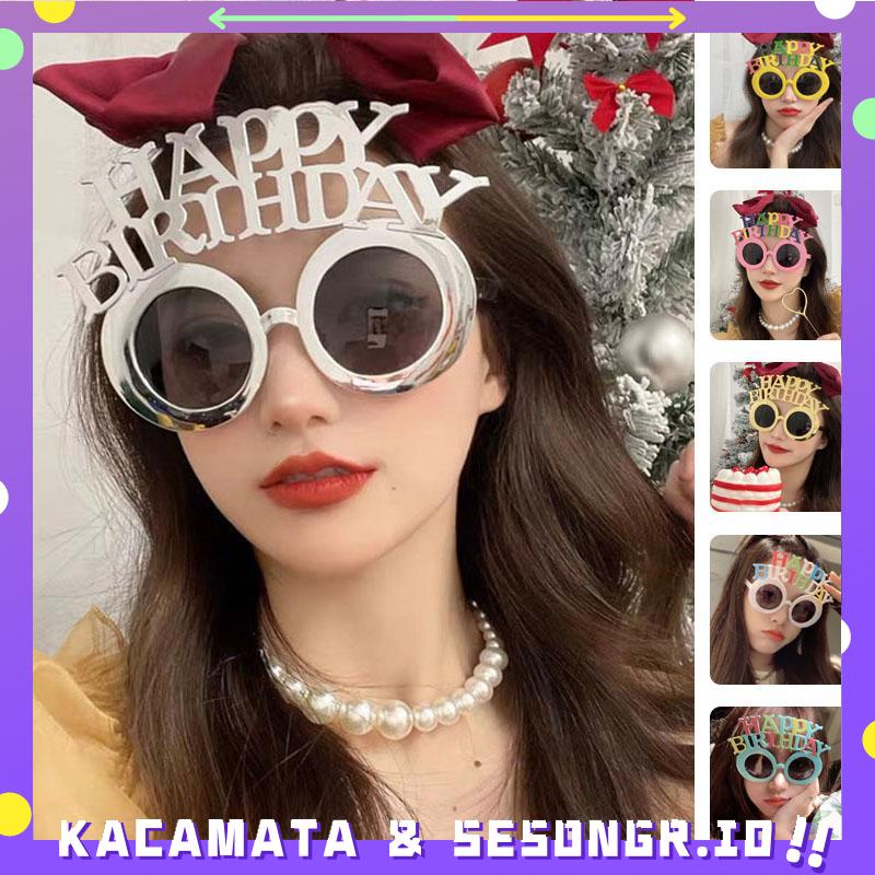 Kacamata Ulang Tahun Kacamata happy birthday korea Lucu Huruf Pribadi Kacamata Menggemaskan - SG