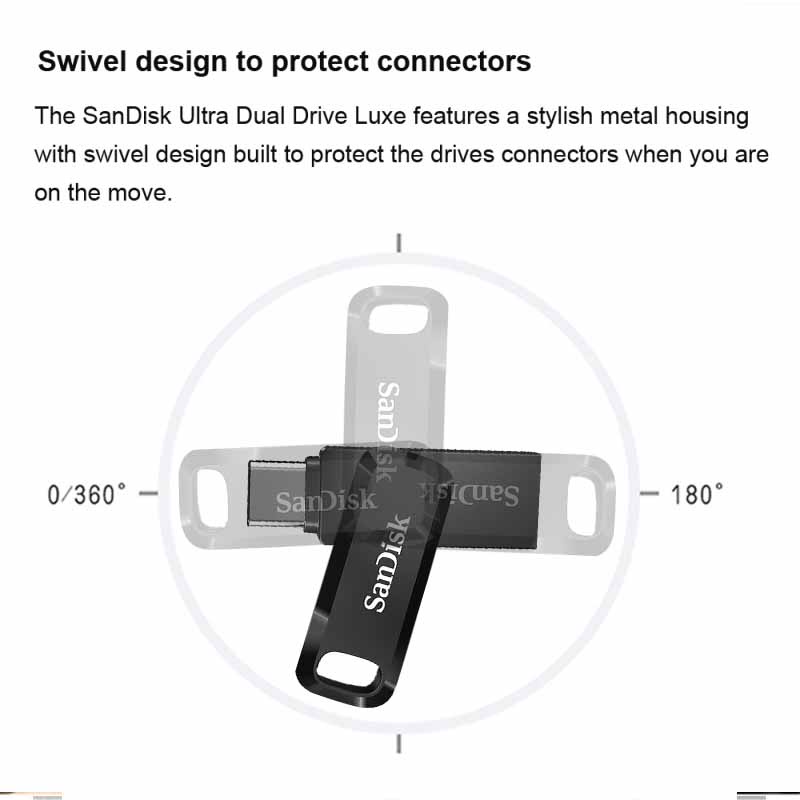 Sandisk Sddc4 Ultra Luxe USB 3.1 Tipe C 256GB Dual Pendrive 128GB 64GB 32GB