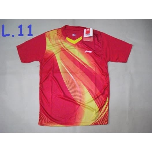 Baju Badminton Baju BADMINTON / BULUTANGKIS Li-Ning L.11 Red Yellow Murah