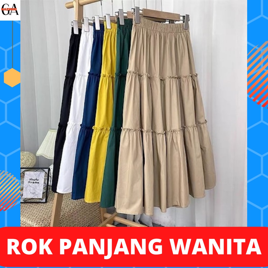 Rok Androk Panjang Wanita Dewasa Fashion Muslim Muslimah Korean Korea Style Import Premium Terbaru K