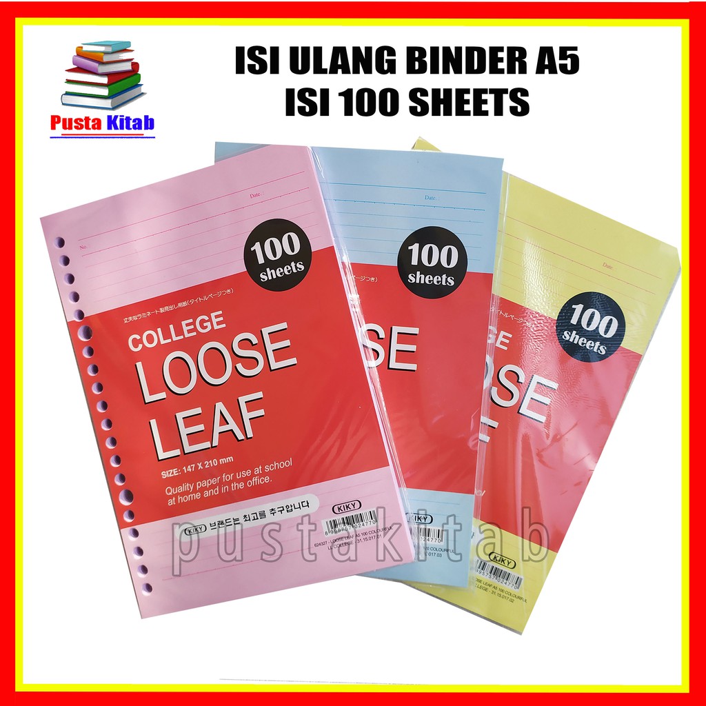 

ISI BINDER LOOSE LEAF WARNA A5