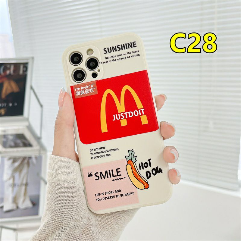Case McDonald's Straight Cube Soft Case XIAOMI Redmi 9A 9C NOTE 10 4G NOTE 10S - CASE MCD