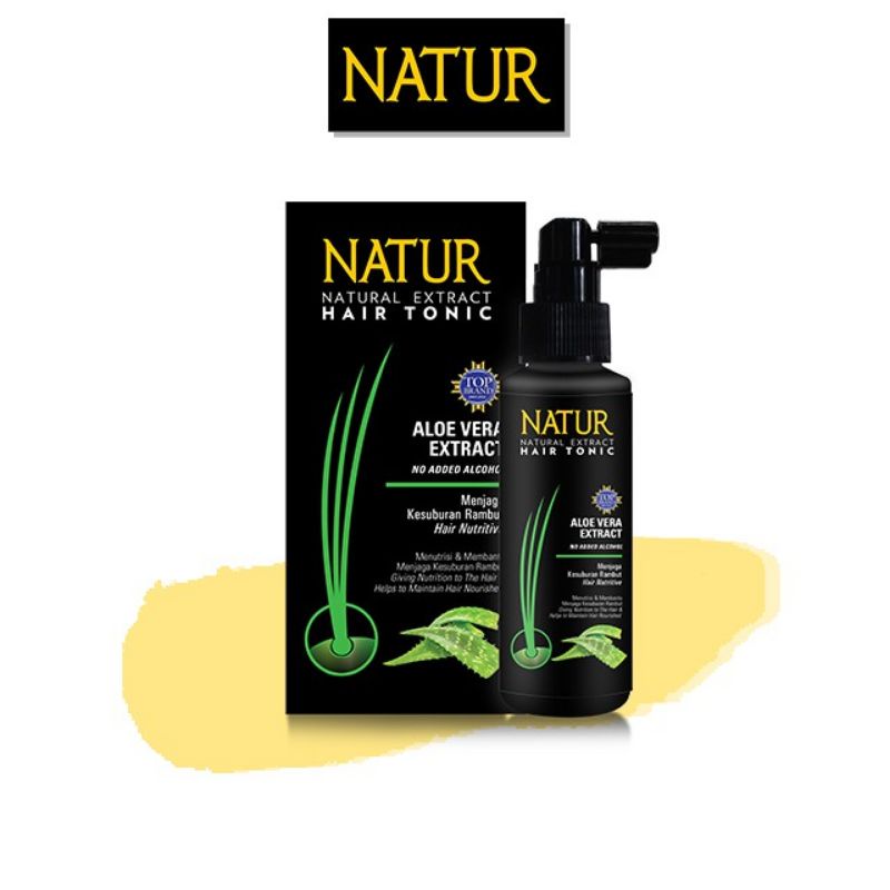Natur Hair Tonic Aloe Vera Extract 90ml Tonik Lidah Buaya Penyubur Penumbuh Rambut Menipis Tipis Men