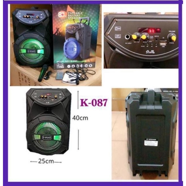 SPEAKER KOPER BLUETOOTH + MIC K-086 K-087 PORTABLE SPEAKER K086 K087 SPEAKER KOPER PORTABLE SPEAKER MUSIC BOX BLUETOOTH