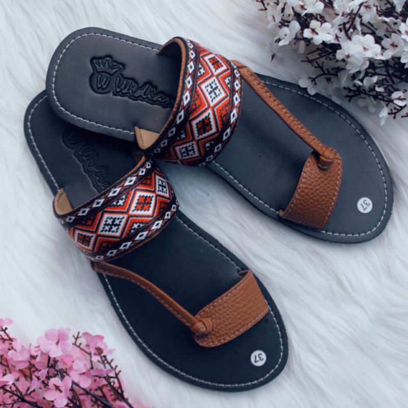 Sandal Wanita Papirut Ghiska Bisban Kulit Jeruk Kekinian Terlaris COD