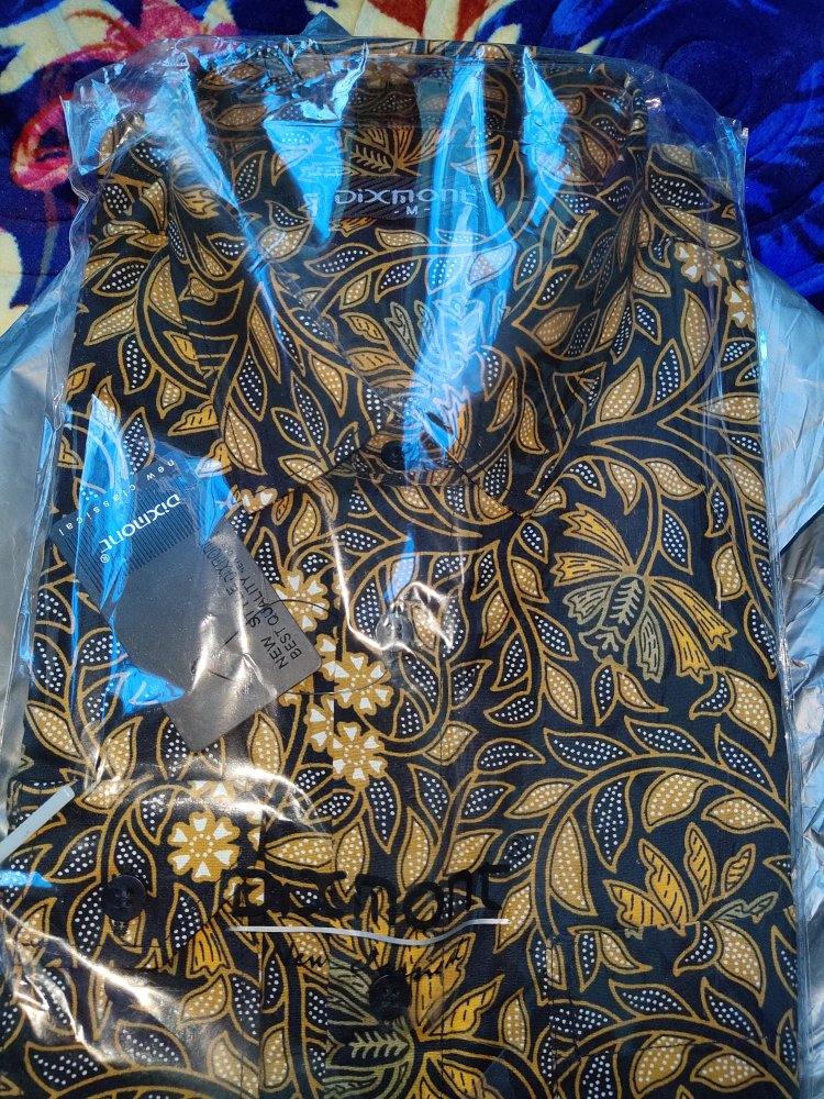 Kemeja Batik Pria Lengan Panjang Bl31 Katun Motif Modern Dixmont Semi Slimfit Premium