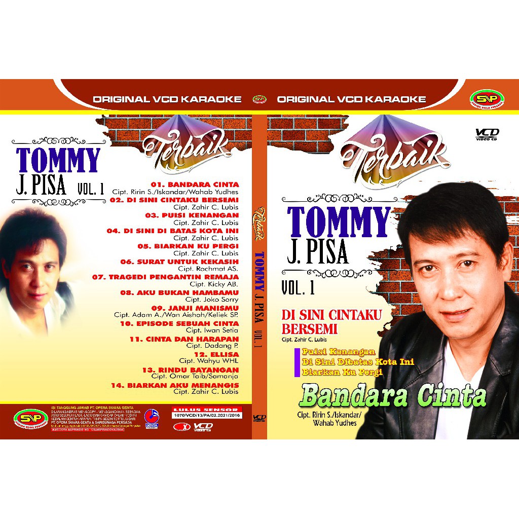 Vcd Original Pop Kenangan - Terbaik Tommy J Pisa Vol 1