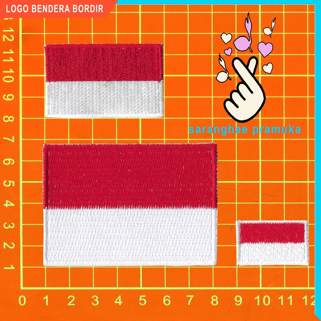 Bendera Merah Putih Bordir  Patch Logo Indonesia Bordir Untuk Seragam Osis dan Seragam Lain Bedge Emblem Bendera