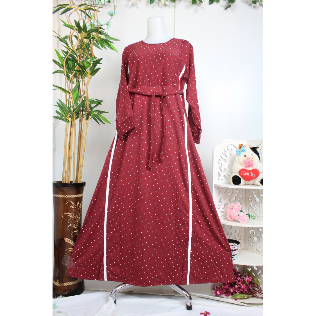 Gamis menyusui bahan babytery salur SASMITA tebal adem jumbo big size adem