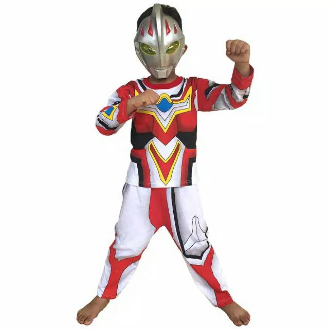 Kostum baju anak ultramen saga baru f9 putih gratis topeng / BAJU ANAK LAKI LAKI ULTRAMEN TERLARIS / SETELAN ANAK ULTRAMEN