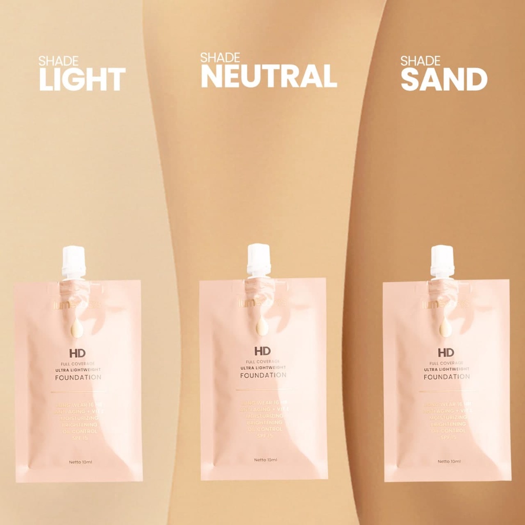 Lumecolors Bali ~ Foundation Travel Size Kemasan Sachet 10ml Long Lasting