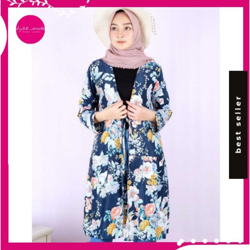 AUTER OUTER CARDIGAN PANJANG WANITA OVERSIZE MURAH MOTIF POLOS KEKINIAN JUMBO KOREA LACE RAYON BUNGA