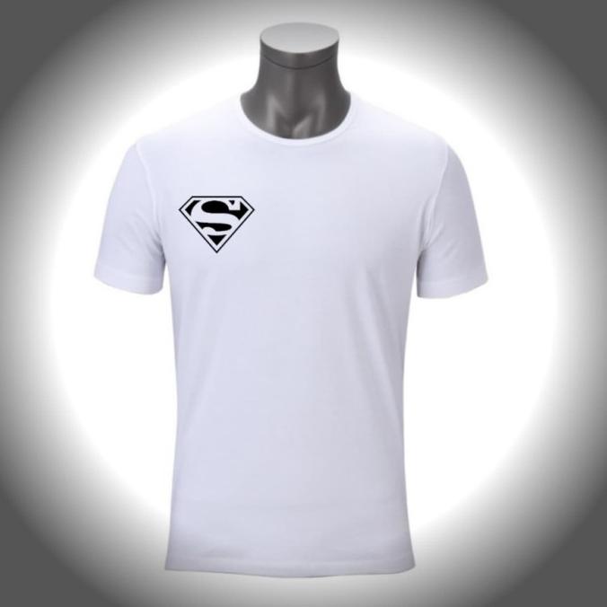 KAOS BAJU COMBED 3 DISTRO LOGO KECIL SUPERMAN POLOS CUSTOM ANAK DEWASA ASLI