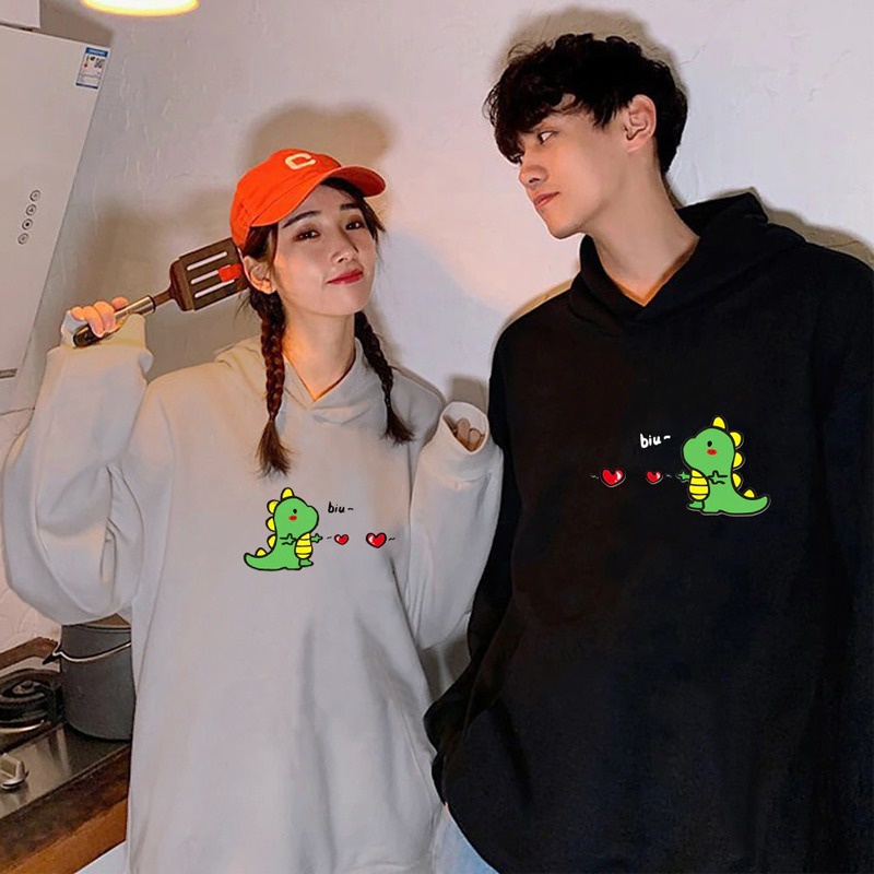 MYSTIQUE.ID-HOODIE COUPLE DINOSAURUS LUCU DAN AESTHETIC