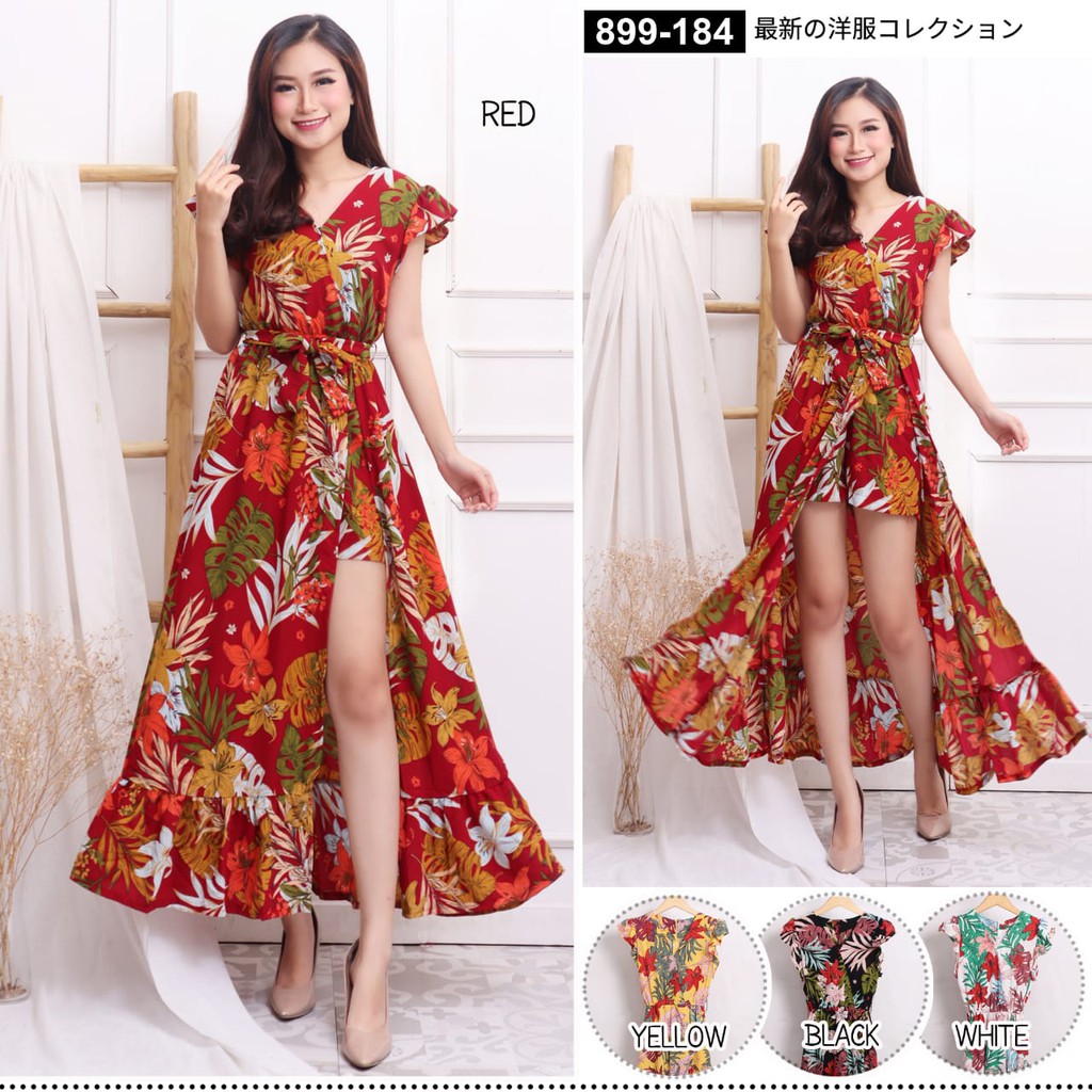 REALPIC INSTORE88 - JUMPSUIT DRESS WANITA BUNGA HELENA 184