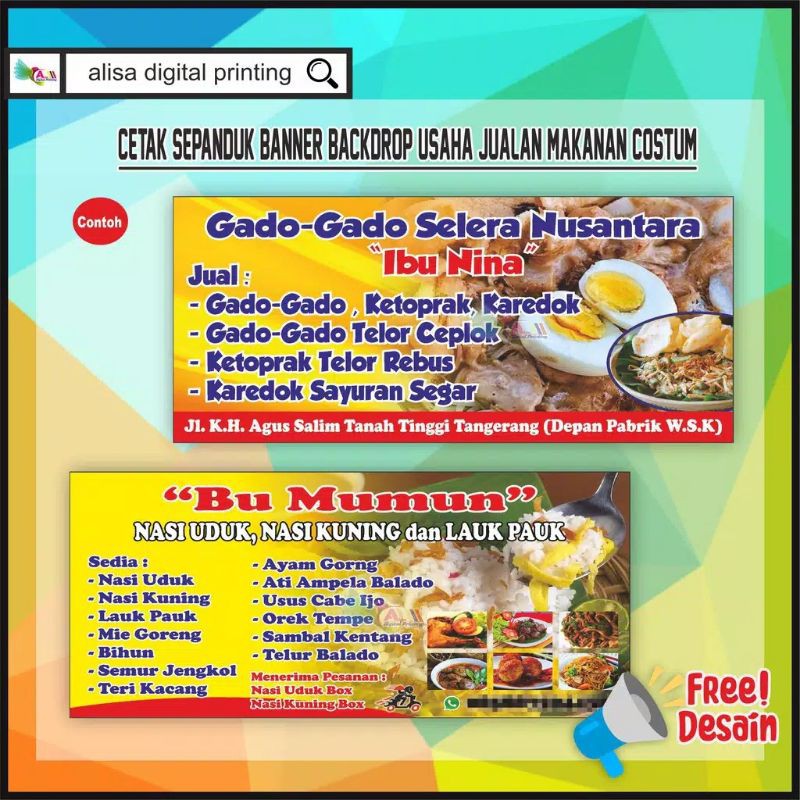 Cetak Spanduk Baliho Jualan Makanan Costum Shopee Indonesia