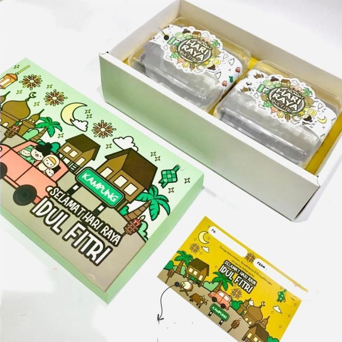 

(TERLARIS) Box Lebaran Set Paperbag Idul Fitri Dus Kotak Toples Hamper Kue Kering