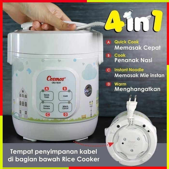 RICE COOKER DIGITAL COSMOS CRJ1031 4IN1 PENANAK NASI RICECOOKER MAGIC COM RISE COOKER COKER MINI KEC