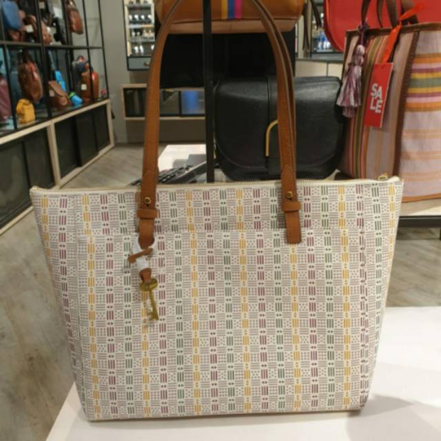 Fossil Rachel Tote Bag motif baru ya