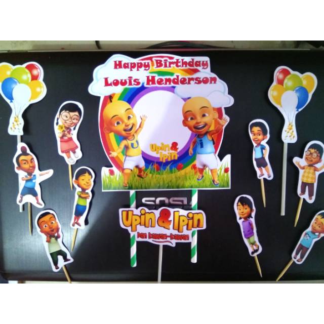 topper hiasan kue upin ipin upin dan ipin