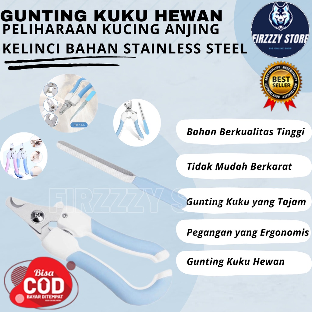 Gunting Kuku Untuk hewan Peliharaan Kucing Anjing Kelinci Bahan Stainless Steel