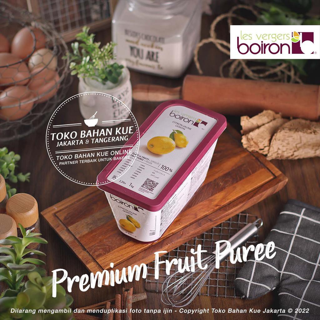 

Boiron Fruit Lemon 100% PUREE 1kg Frozen Food Import Sari Buah Lemon