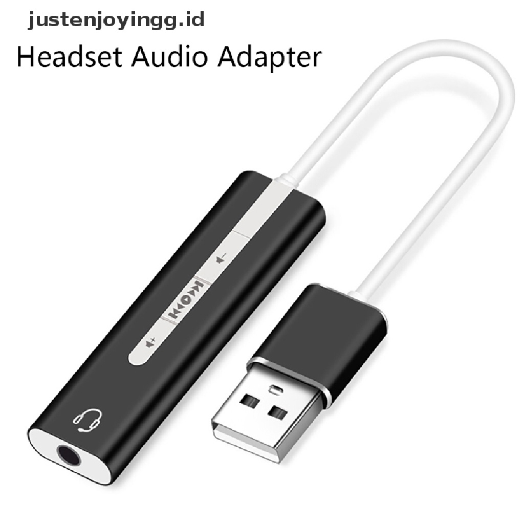 // justenjoyingg.id // 1Pc USB To 3.5 mm stereo jack headset audio adapter cable external sound card ~