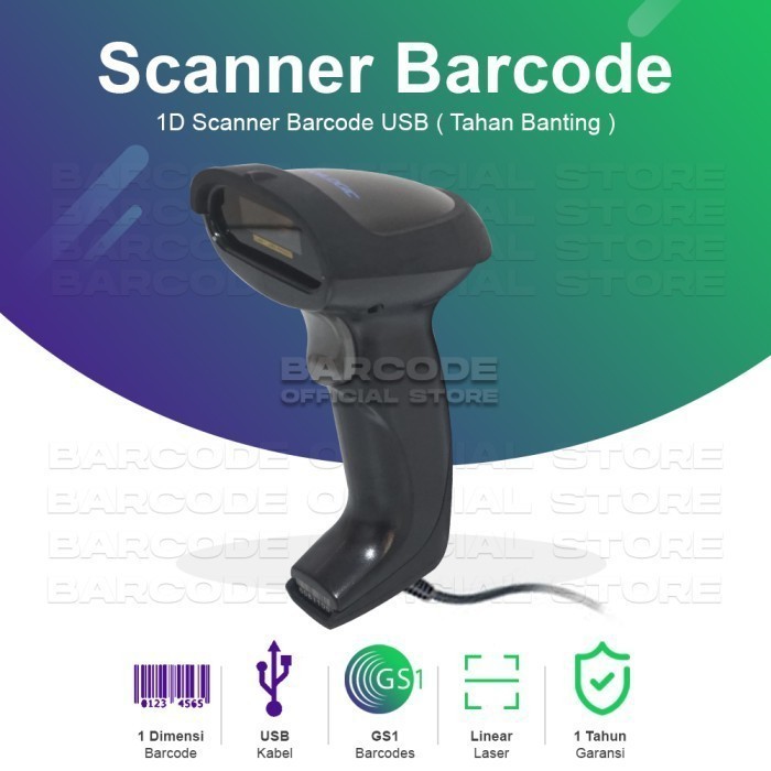BARCODE SCANNER SCANLOGIC CS800+ Plus 1D USB Rugged Durable CS-800+