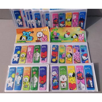 BOOK MARK/ PEMBATAS BUKU / STOP BOOK/ PENANDA BUKU PLASTIK KARAKTER BTS/ BT21