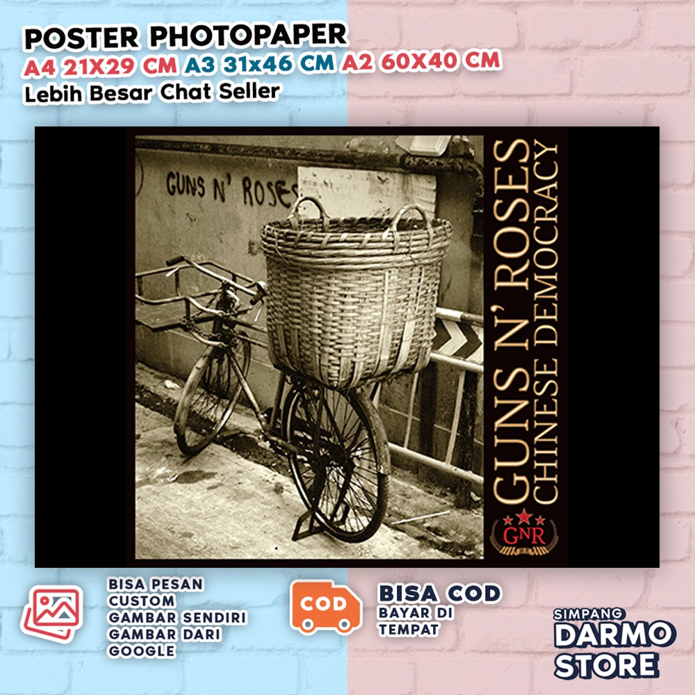 Poster Guns N Roses Hiasan Dinding Band Rock 90 an Vintage Aesthetic GNR Bisa Custom Gambar GNRX-1