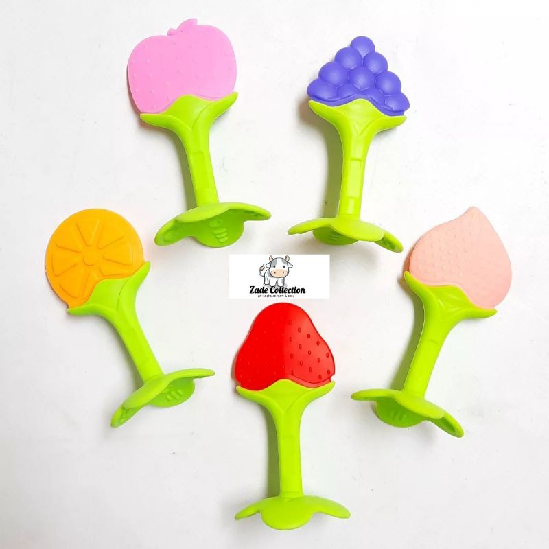 Teether Mainan Gigitan Bayi Silikon BPA Free Mainan Bayi genggam gigitan bayi silikon baby teether - Zade Store