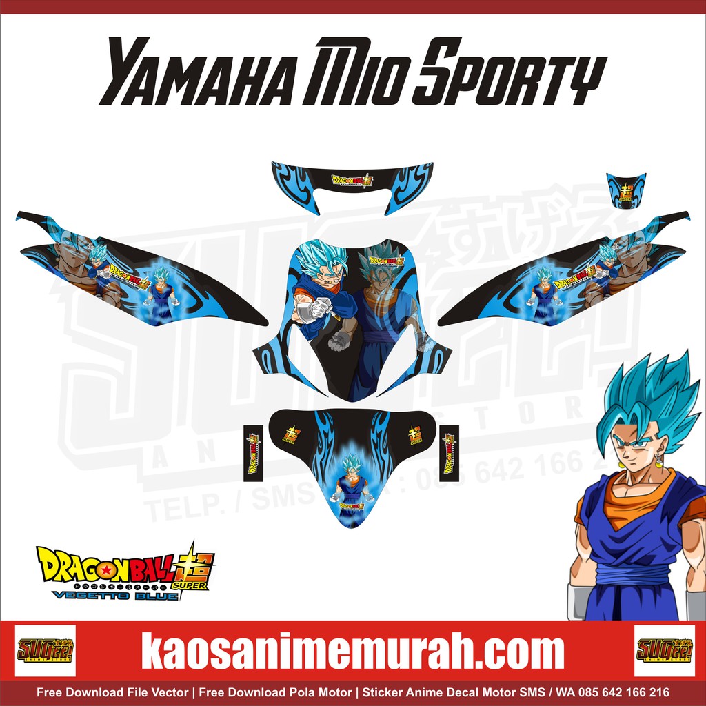 Sticker Anime Decal Motor Yamaha Mio Sporty Vegetto Dbs Shopee