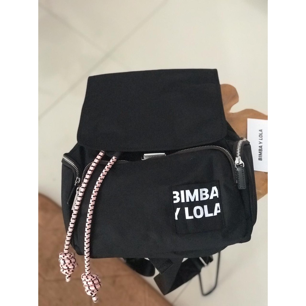 Ready Stock Bimba Y Lola tas ransel backpack flap bag authentic black hitam small