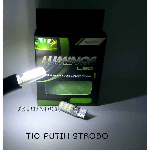 BARU LED SENJA T10 PUTIH STROBO - LAMPU SENJA MOTOR FLASH SUPER WHITE