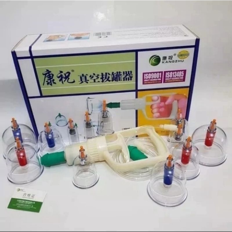 Kop Bekam Kangzhu 12 Cup Original | Kangzhu Vacuum Cupping Asli Original Isi 12 Kop Bekam | Kop Angi