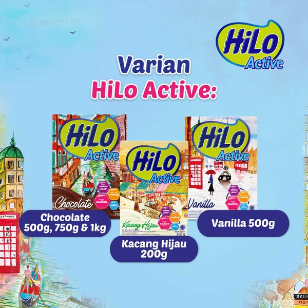 HiLo Active Vanilla 200gr - Susu Tinggi Kalsium Rendah Lemak