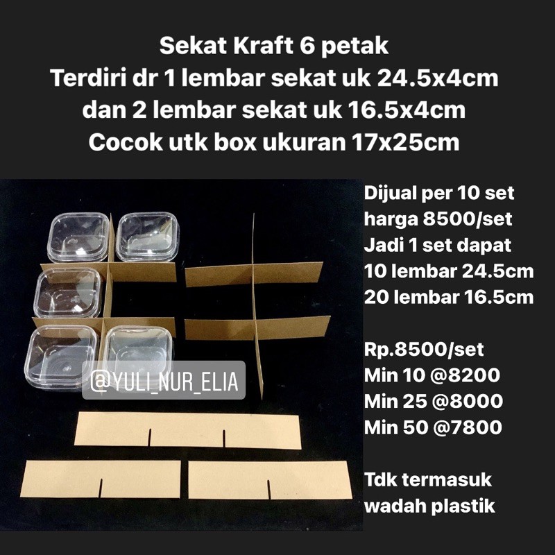 

Sekat Kraft 6 petak muat di box 17x25cm dijual/10 set