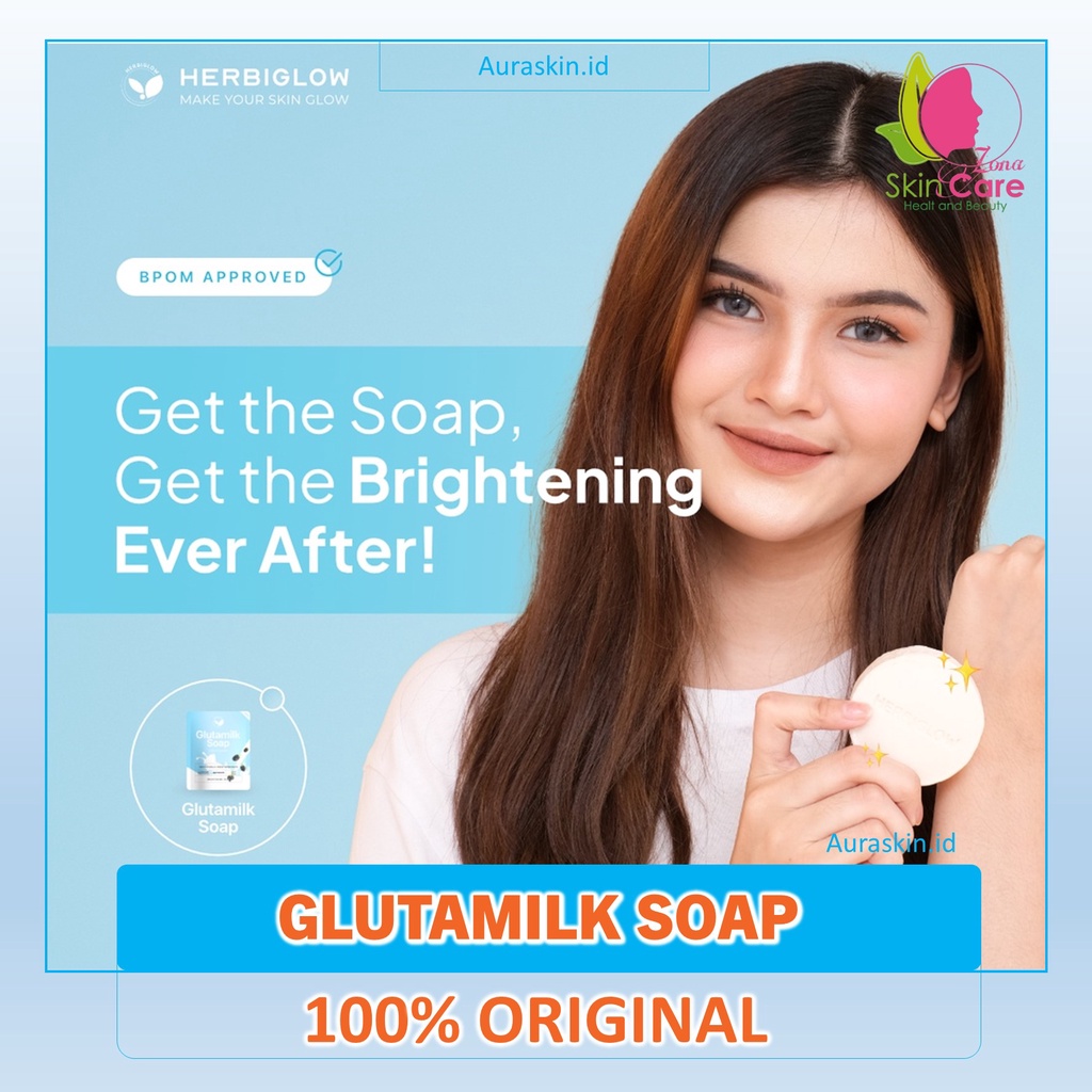 HERBIGLOW GLUTAMILK SOAP SABUN PEMUTIH SELURUH TUBUH GLUTA BRIGTENING HERBIGLOW  SERIES ISI 40Gram B
