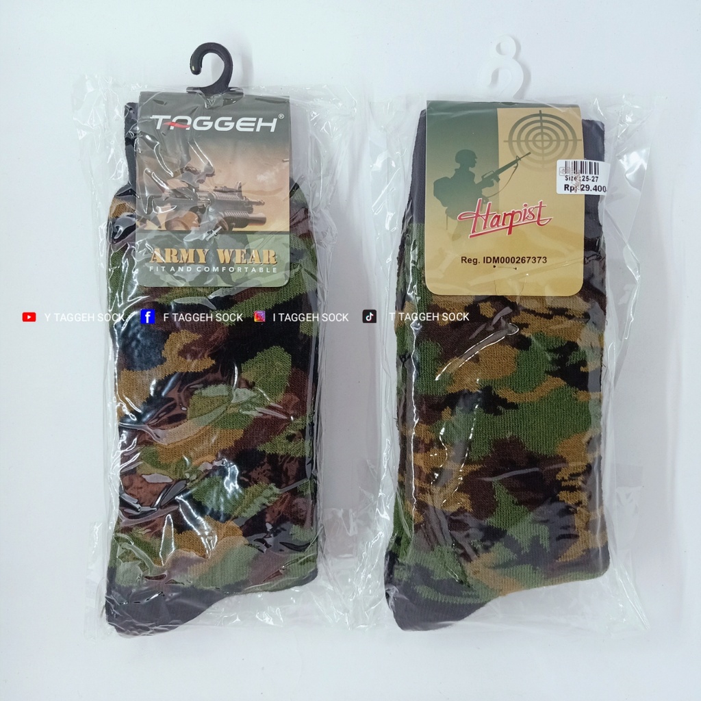 Harga 12 pasang |ORIGINAL KAOS KAKI PDL LORENG / KAOS KAKI TEBAL TNI LORENG | Ada garansi