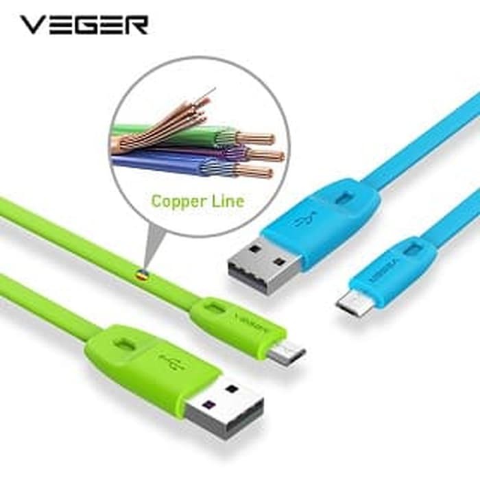 Kabel Data Charger VEGER VP-101 2.1A Micro Android USB 100CM Kabel Data VEGER Original