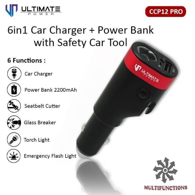 Car Charger Cas Hp Mobil Powerbank 6 in 1