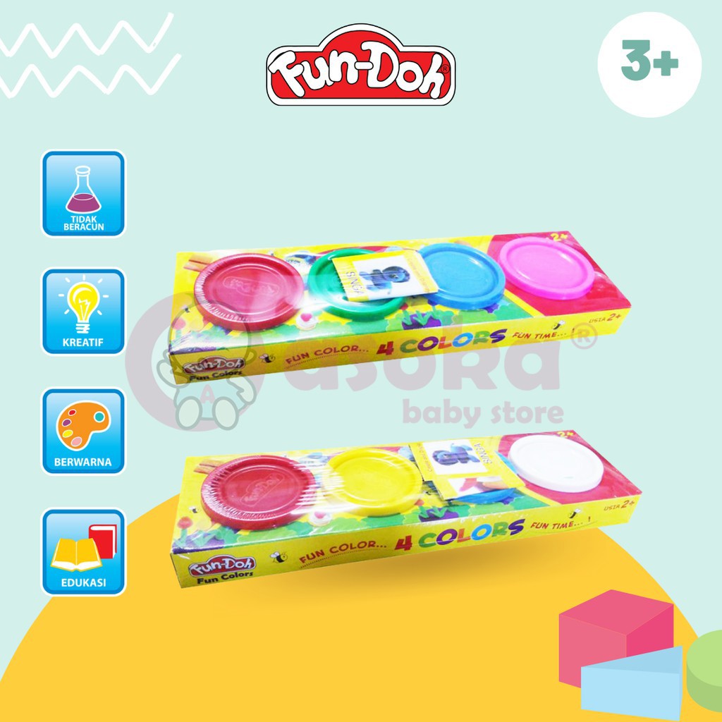 FunDoh Refill 4 mix colour Mainan lilin anak 28003 ASOKA