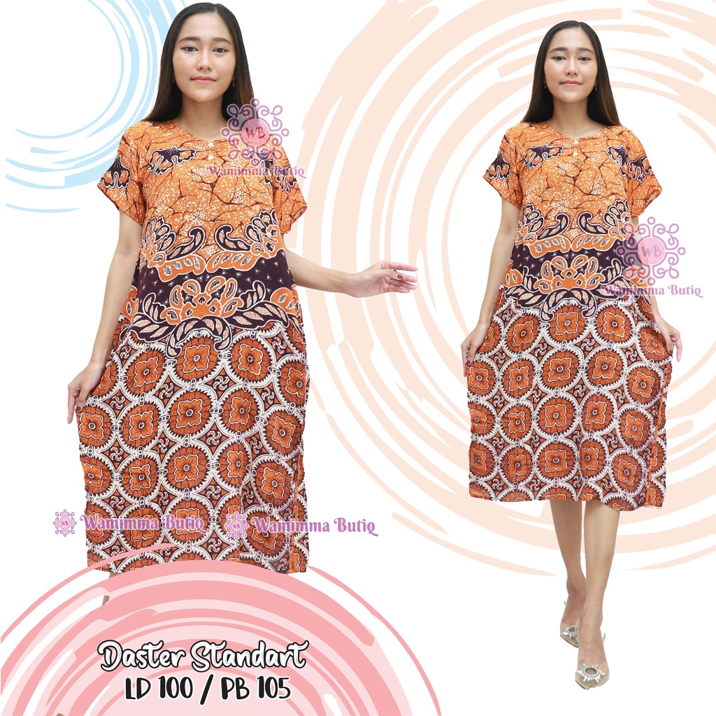 Daster Batik Murah Baju Tidur Batik Murah Adem Nyaman Daster Batik Pekalongan Daster Yukensi-Sizuka-Orange