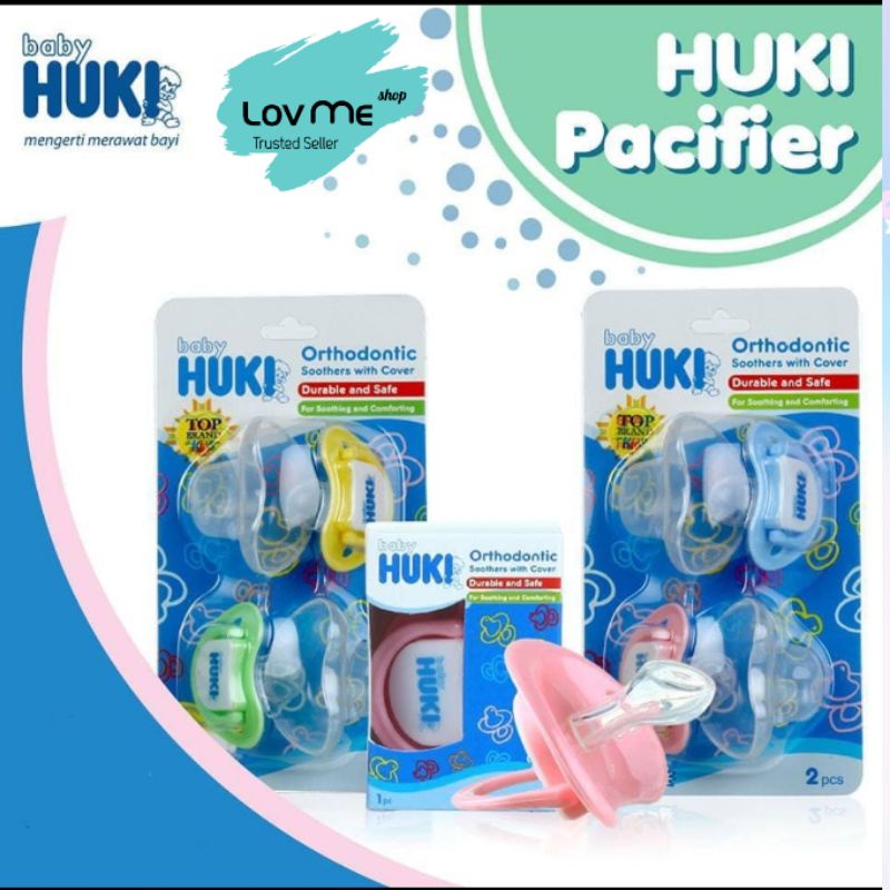 lov me❤ Huki Pacifier Orthodontic Soother Empeng Dot Gepeng |kempong isi 1 dan isi 2