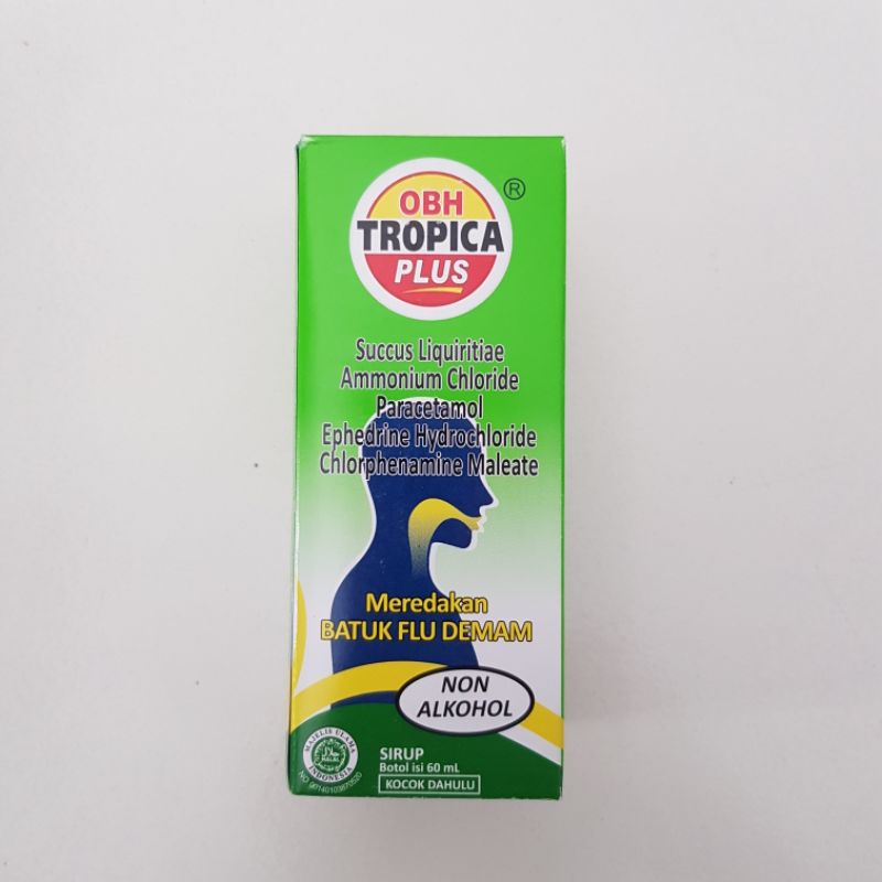 OBH tropica plus menthol obat batuk hitam flu pilek demam 60ml 60 ml / botol
