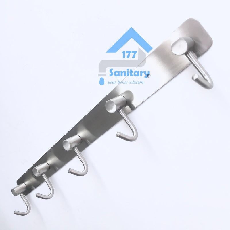 Gantungan Baju 5 Kait Stainless Doff 70925- Kapstok Hook Hooks Cantolan Baju Stenlis 5 kait Minimalis